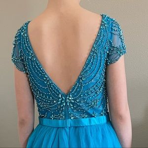 Aqua Sherri Hill Littles ball gown